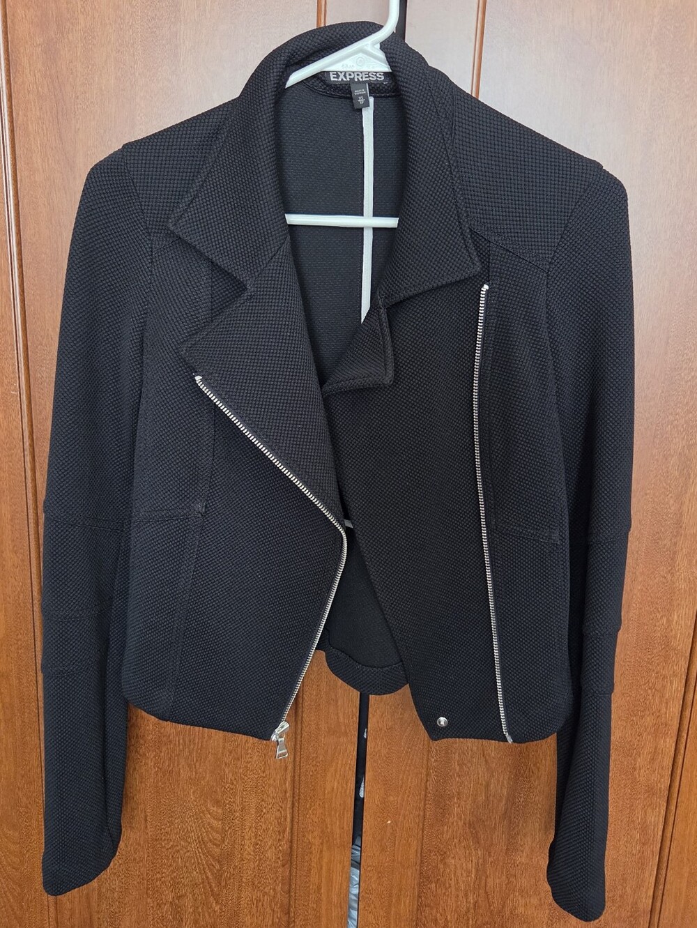 Express Women's Black Knit Moto Jacket